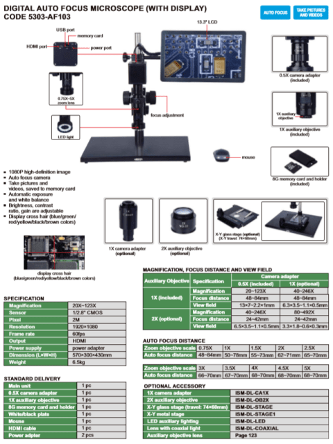 SPI - 5x-200x Digital Microscope - 59099457 - MSC Industrial Supply