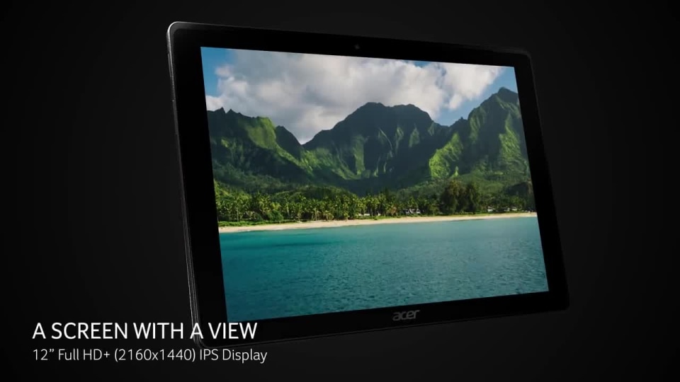 thumbnail video image 2 of Acer SW512-52-55YD Switch 5, 12.0" Core i5-7200U, 8GB, 256GB SSD QHD Touch 2-in-1 Tablet, 2 of 11