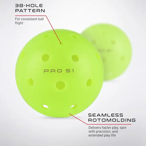 Pro S1 Ball features a new, patented design, developed to create a ball with consistent flight, consistent bounce, and superior durability. Guaranteed with a 1-Year No-Crack Warranty.