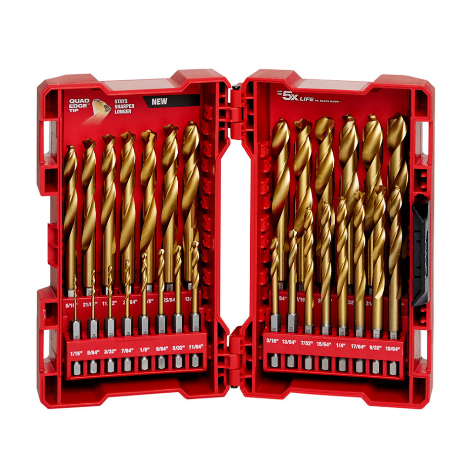 Drill Bit Set: Hex Shank Drill Bits, 29 Pc, 0.0625