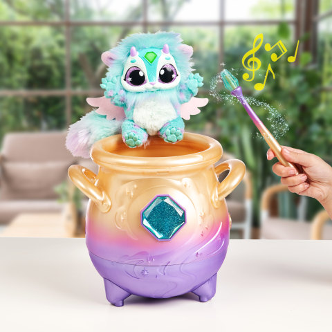 Magic Mixies Magical Misting Cauldron with Exclusive Interactive 8 inch  Rainbow Plush Toy and 50+ Sounds and Reactions, Toys for Kids, Ages 5+
