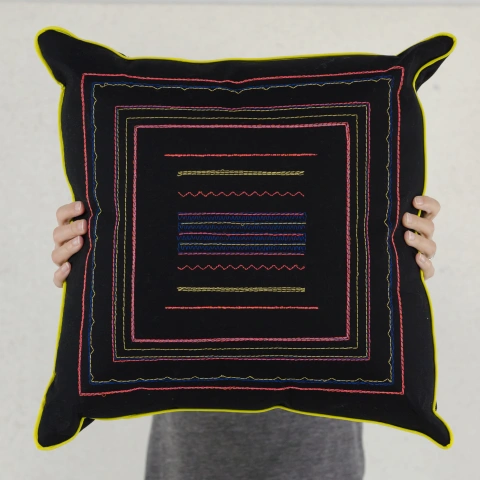 Decorative stitch pillow