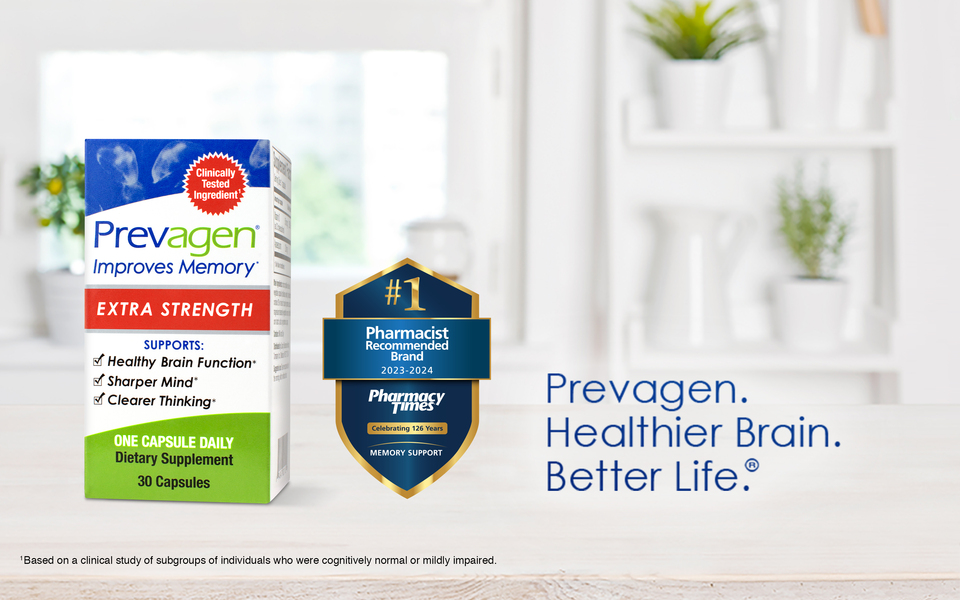  Prevagen Improves Memory - Regular Strength 10mg, 30 Capsules  with Apoaequorin & Vitamin D & Prevagen 7-Day Pill Minder