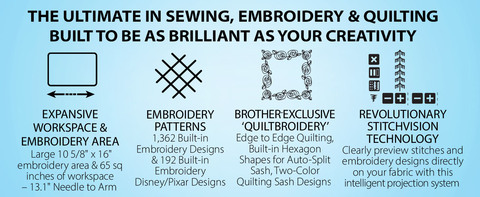 The Ultimate In Sewing, Embroidery &amp; Quilting Built to be as Brilliant as your Creativity.