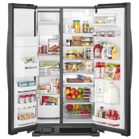 GE® 25.4 Cu. Ft. Black Side-By-Side Refrigerator