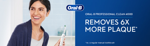 REMOVES 6X MORE PLAQUE vs. a regular manual toothbrush