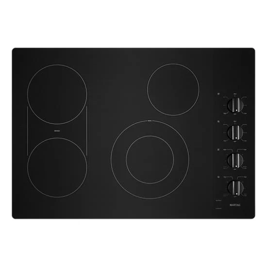 MEC8830HB Maytag 30 Ceramic Glass Electric Cooktop with Quick Preheat and Precise Cooking Black