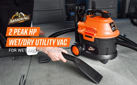 Armor All Wet Dry Utility Vacuum, 2.5 Gallon, 2 Peak HP, Portable