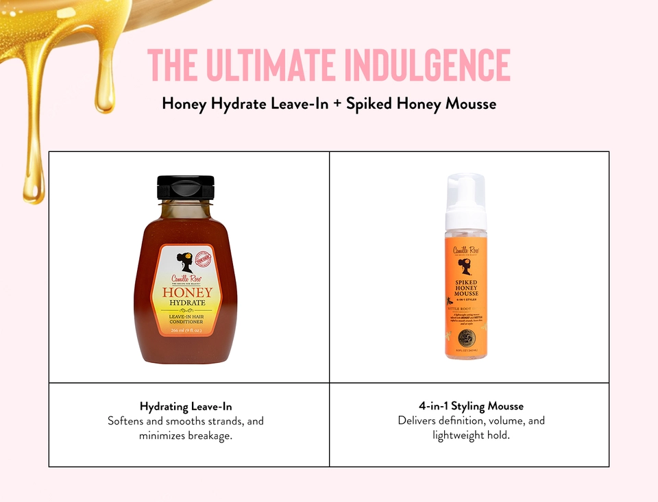 Camille Rose&#39;s Honey Hydrate Leave-In and Spiked Honey Mousse