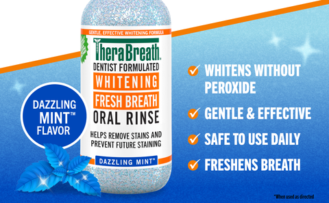 whitens without peroxide, gentle &amp; effective, safe to use daily, freshens breath