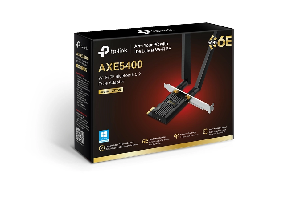 TP-Link (Archer TXE72E) AXE5400 Wi-Fi 6E Bluetooth 5.2 PCIe