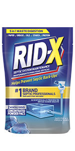 Rid-X Septic Tank System 3 Month Supply Dual Action Septi-Pacs Treatment 8 pk 