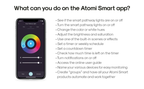 What can you do on the Atomi Smart app?