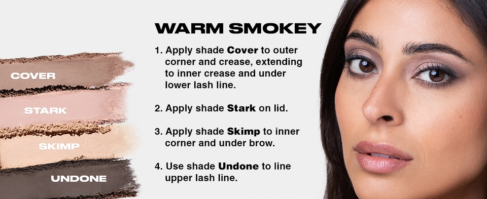 model with warm smokey eye look