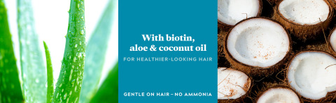 With biotin, aloe & coconut oil for healthier-looking hair. No ammonia
