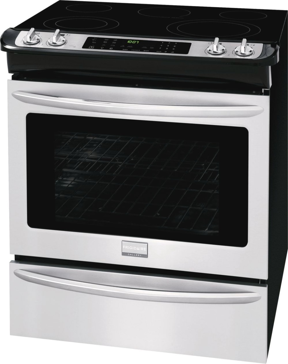 Convection Frigidaire FGES3065PF Gallery 30 Stainless Steel Electric Slide-In Smoothtop Range