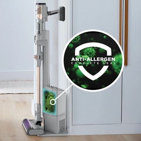 Holds dust &amp; debris up to 30 days for up to 1000x less dust exposure vs. manual emptying of Shark&#174; upright vacuum.* *Based on third-party plume testing while emptying vs. upright manual empty (US/CA: NV130)