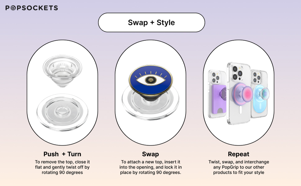 PopSockets PopGrip Standard – Tropici Pastello, Supporto E Impugnatura Per Smartphone, Ricambio E Stile