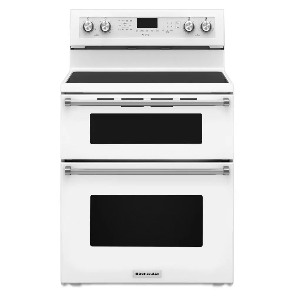 KitchenAid 30 White Freestanding Electric Double Oven Range