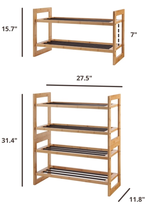 dimensions of the shoe rack