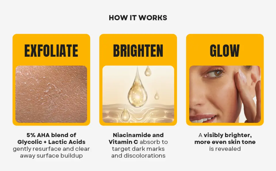 Exfoliate, Brighten, Glow