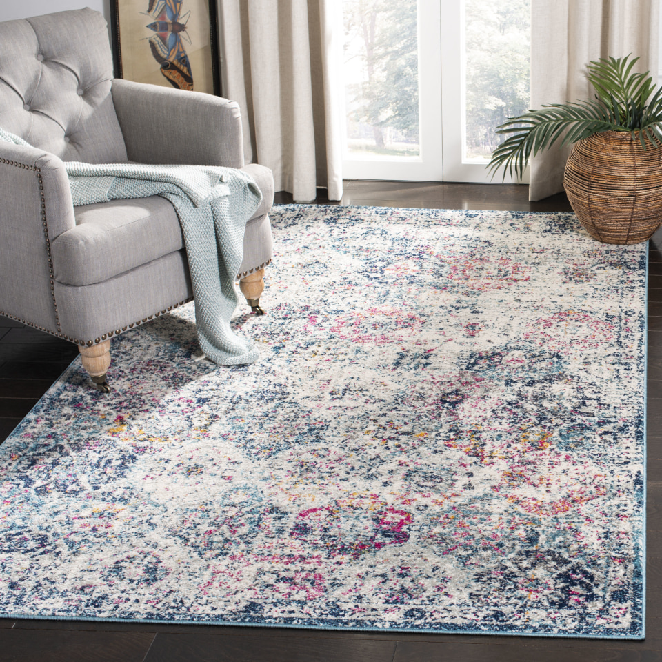 Safavieh Serenity Pasquale 8 x 10 Creme/Brown Indoor Floral/Botanical Vintage Area Rug