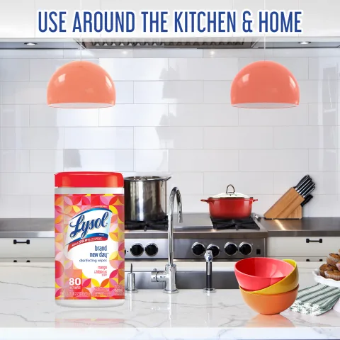 Lysol Brand New Day Disinfecting Wipes, Mango & Hibiscus Scent, 80
