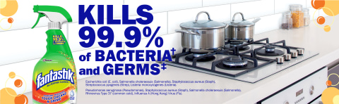 Kills 99.9% of bacteria and germs