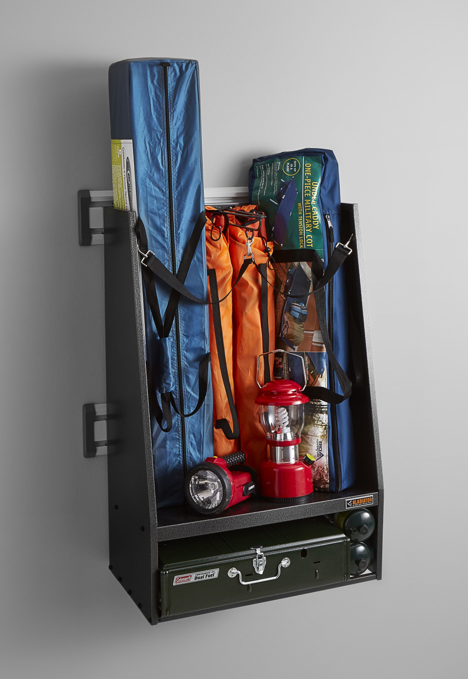 gladiator garage shoe rack on Gladiator Golf Geartrack Pack 3 Piece 32 In Light Grey Golf Bag Storage Rail System In The Slatwall Rail Storage Systems Department At Lowes Com