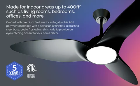 Close up of the Atomi Smart Ceiling Fan
