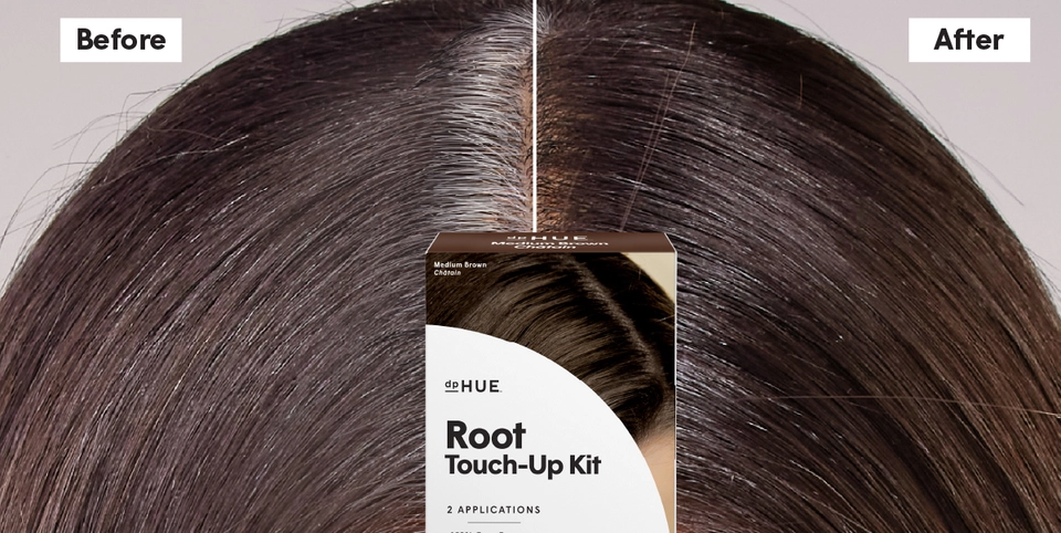 The Root Touch-Up Kit - Before &amp; After in Medium Brown | dpHUE