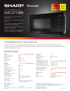 SMC0710BWSharp 0.7 cu. ft. 700W Sharp White Carousel Countertop