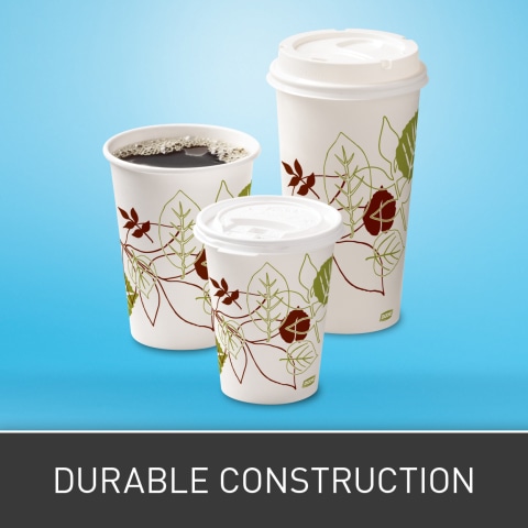 PacknWood 210GCDW16N Double Wall Black Compostable Paper Cup,  disposable paper cup, coffee cups, disposable tea cups, dixie cups, paper  coffee cups, disposable cups - 16oz D:3.5in H:5.4in - 500 pcs 