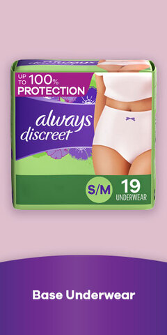 Always Discreet Adult Incontinence Underwear for Women and Postpartum  Underwear, S/M, Up to 100% Bladder Leak Protection,, 42CT 