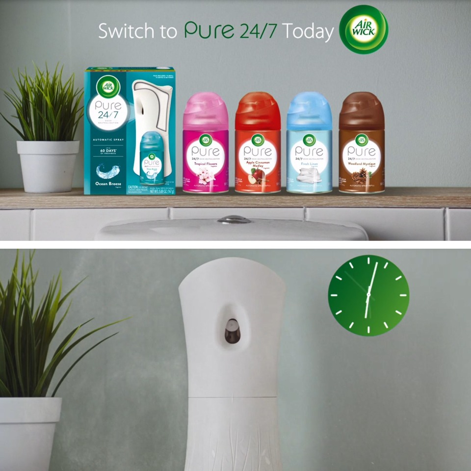 Air Wick Pure Automatic Spray Refill, Sandalwood, 1ct, Holiday scent