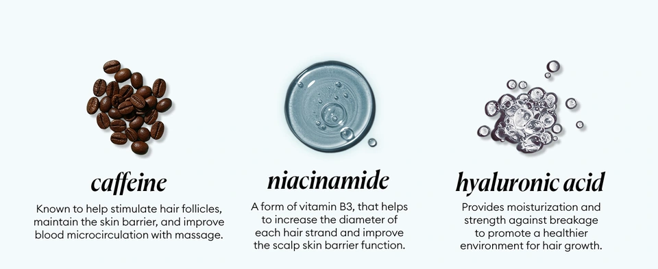 With caffeine niacinamide and hyaluronic acid