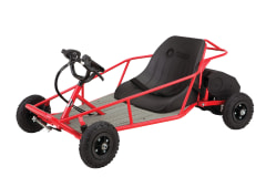 Razor Crazy Cart DLX - 24V Electric Drfting Go Kart - Enhanced Drift Bar,  Brodie Knob Steering, Variable Speed, Up to 12 mph,Black/Red