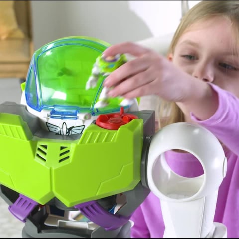 thumbnail video image 7 of Replacement Parts for Buzz Lightyear Robot - Imaginext Disney-Pixar Toy Story 4 Playset GBG65 ~ Removable Spaceship for Buzz Robot, 7 of 7