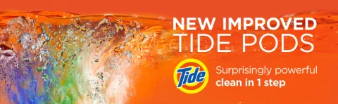 New improved tide pods suprisingly powerful clean in 1 step