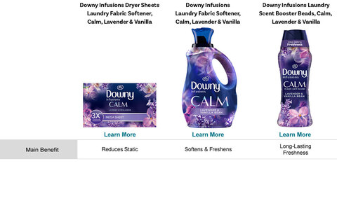Downy Infusions  CALM, Lavender &amp; Vanilla, Mega Sheets, Laundry Fabric Softener, Laundry Scent Booster Beads