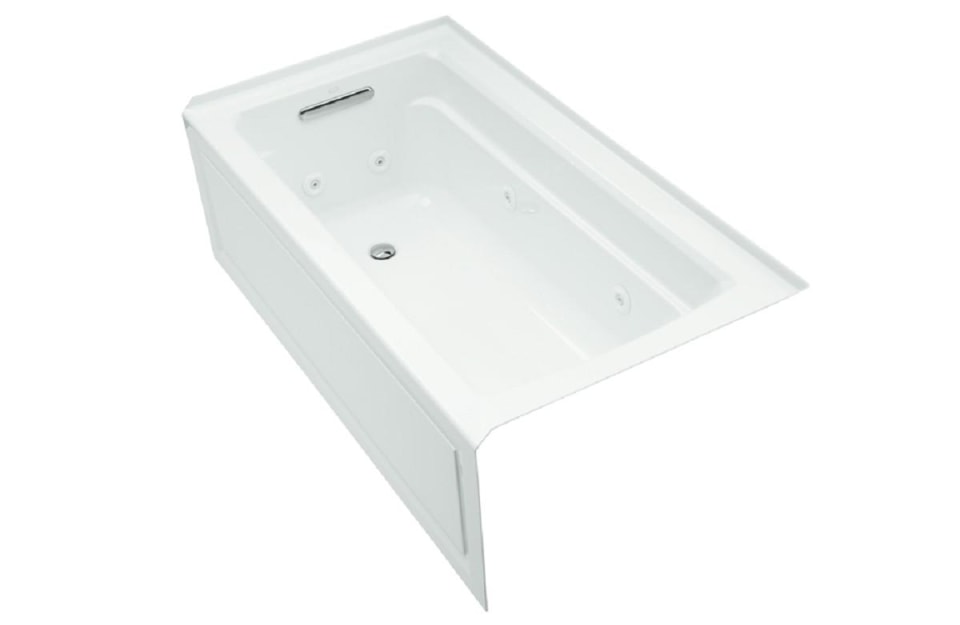 Drain Alcove Whirlpool Tub, Kohler Archer 5 Ft Bathtub In White