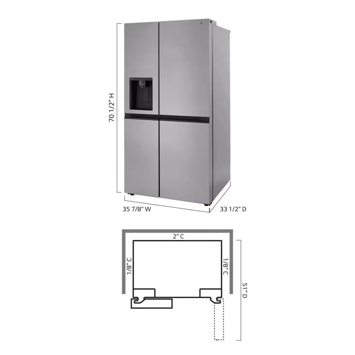 LG - LHSXS2706S - 27 cu. ft. Side-by-Side Refrigerator with Craft