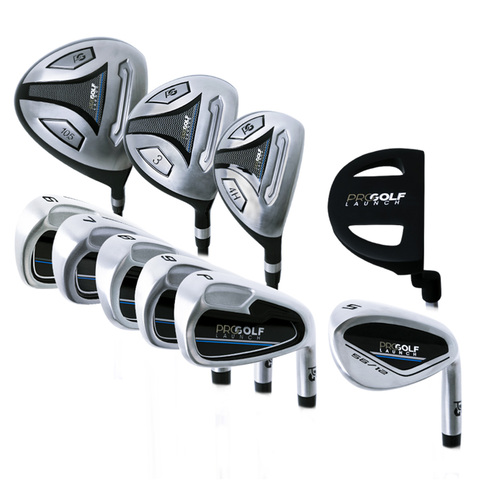 The PRO GOLF LAUNCH 10-piece right-handed golf club set includes: