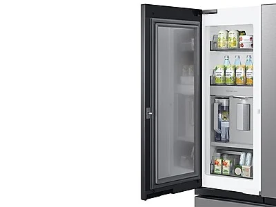 Samsung Bespoke 3-Door French Door Refrigerator (30 cu. ft.) with Beverage Center™ in Stainless Steel(RF30BB6600QLAA) on Fridge.com