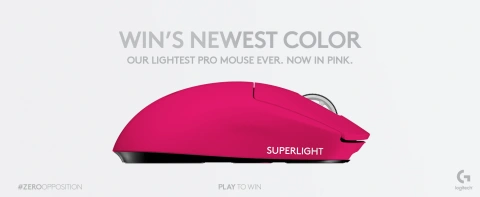 Logitech PRO X SUPERLIGHT Wireless Optical USB Gaming Mouse, Pink