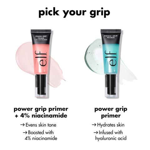 Compare Power Grip Primer plus four percent Niacinamide and Power Grip Primer