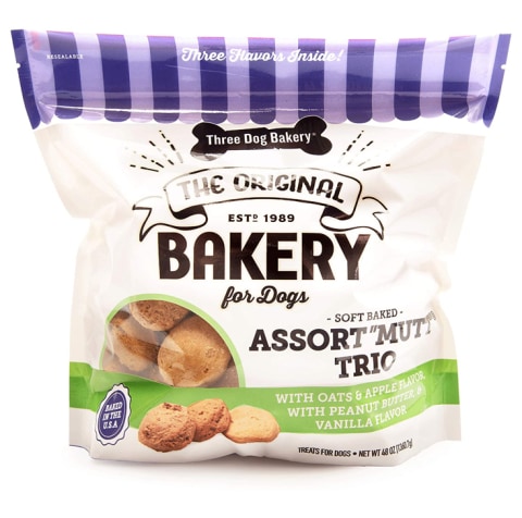 Three Dog Bakery Soft Baked Classic Cookies Oats & Apples Treats for Dogs  13 oz, Dog Treats