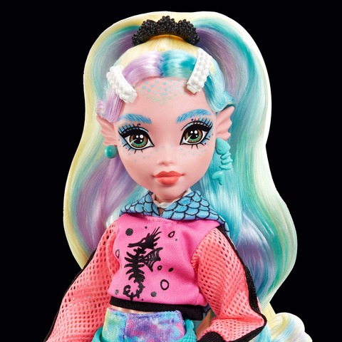 Monster High Lagoona Blue Fashion Doll with Colorful Streaked Hair,  Accessories & Pet Piranha 