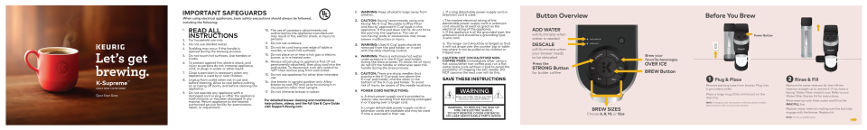 Keurig® K-Supreme Single Serve K-Cup Pod Coffee Maker, MultiStream