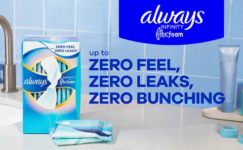 always Infinity Flexfoam Overnight with Flexi-Wings Unscented Pads